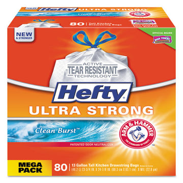 Hefty® Ultra Strong Scented Tall White Kitchen Bags, 13 Gal, 0.9 Mil, 24.75" X 24.88", White, 240-carton freeshipping - TVN Wholesale